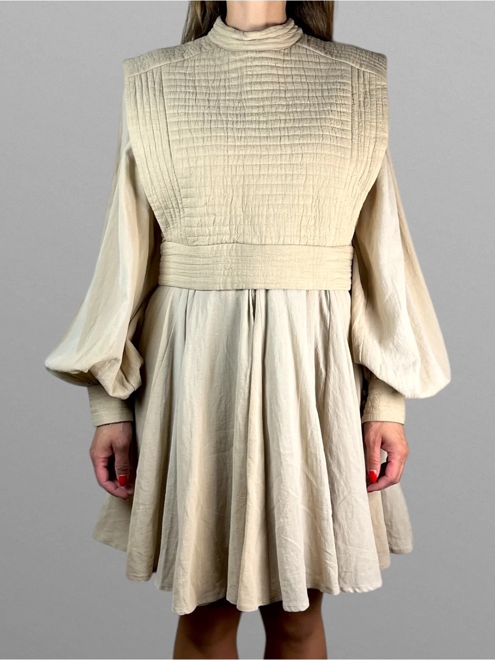H&M Cream Quilted Bodice Balloon-Sleeve Dress Star Wars Universe